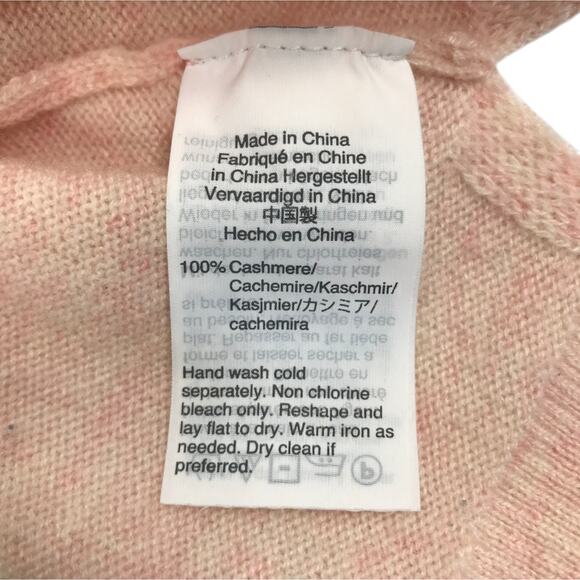 J.CREW 100% Cashmere V-Neck Sweater Women L Peach Lightweight Old Money Office - Picture 8 of 11